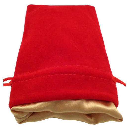 Dice Bag Red w/Gold Velvet i gruppen SÄLLSKAPSSPEL / Tillbehör / Tärningar & tillbehör hos Spelexperten (MET9001)