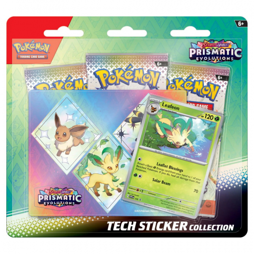 Pokémon TCG: Prismatic Evolutions Tech Sticker Collection - Leafeon i gruppen SÄLLSKAPSSPEL / Pokémon hos Spelexperten (POK10020-LEA)