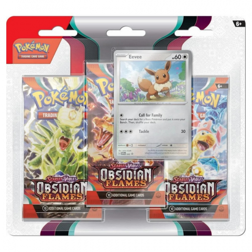 Pokémon TCG: Obsidian Flames Booster 3-Pack Eevee i gruppen SÄLLSKAPSSPEL / Pokémon hos Spelexperten (POK85378-EEV)