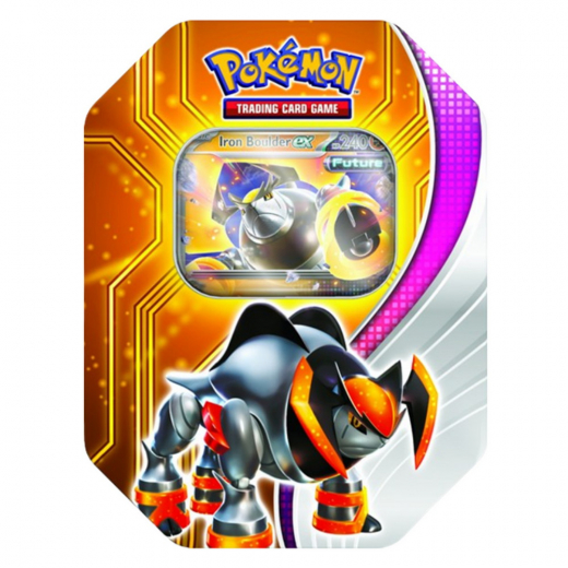 Pokémon TCG: Paradox Destinies Tin - Iron Boulder ex i gruppen SÄLLSKAPSSPEL / Pokémon hos Spelexperten (POK85844-BOU)