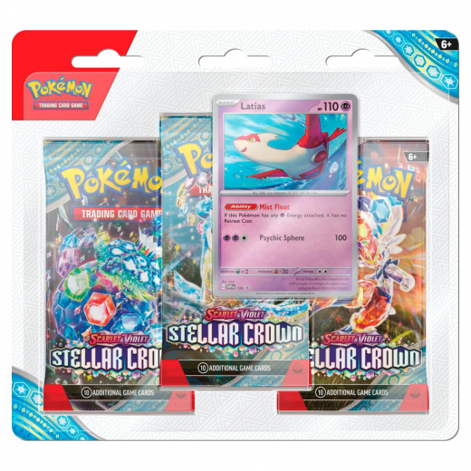 Pokémon TCG: Stellar Crown Boosters 3-Pack Latias i gruppen SÄLLSKAPSSPEL / Pokémon hos Spelexperten (POK85907-LAT)