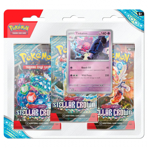 Pokémon TCG: Stellar Crown Boosters 3-Pack Tinkaton i gruppen SÄLLSKAPSSPEL / Pokémon hos Spelexperten (POK85907-TIN)