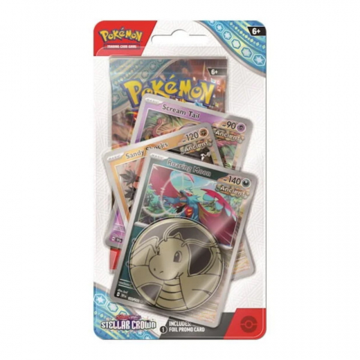 Pokémon TCG: Stellar Crown Premium Checklane Roaring Moon i gruppen SÄLLSKAPSSPEL / Pokémon hos Spelexperten (POK85918-SSR)