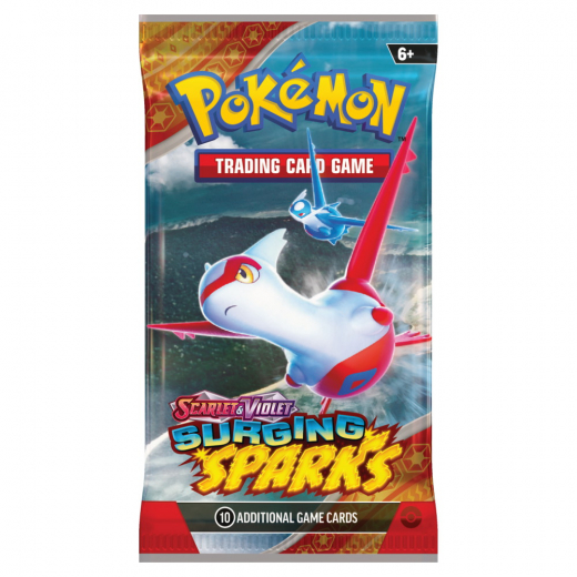 Pokémon TCG: Surging Sparks Booster Pack i gruppen SÄLLSKAPSSPEL / Pokémon hos Spelexperten (POK85928-BOS)