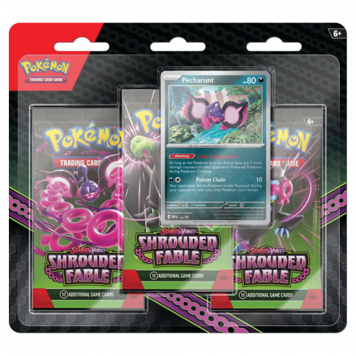 Pokémon TCG: Shrouded Fable Booster 3-Pack Pecharunt i gruppen SÄLLSKAPSSPEL / Pokémon hos Spelexperten (POK85999)