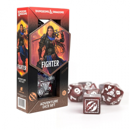 Dungeons & Dragons: Adventure Dice Set - Fighter Red i gruppen SÄLLSKAPSSPEL / Tillbehör / Tärningar & tillbehör hos Spelexperten (SDZ200212)