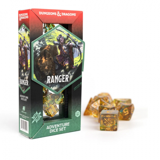 Dungeons & Dragons: Adventure Dice Set - Ranger Green/Multi-Colored i gruppen SÄLLSKAPSSPEL / Tillbehör / Tärningar & tillbehör hos Spelexperten (SDZ200215)