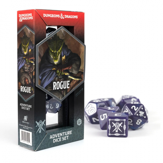 Dungeons & Dragons: Adventure Dice Set - Rogue Purple i gruppen SÄLLSKAPSSPEL / Tillbehör / Tärningar & tillbehör hos Spelexperten (SDZ200216)