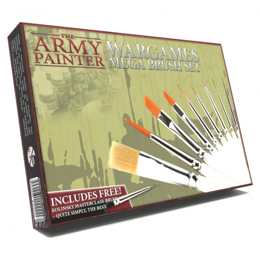 Army Painter: Wargamer Mega Brush Set i gruppen SÄLLSKAPSSPEL / Tillbehör / Övriga hos Spelexperten (ST5113)