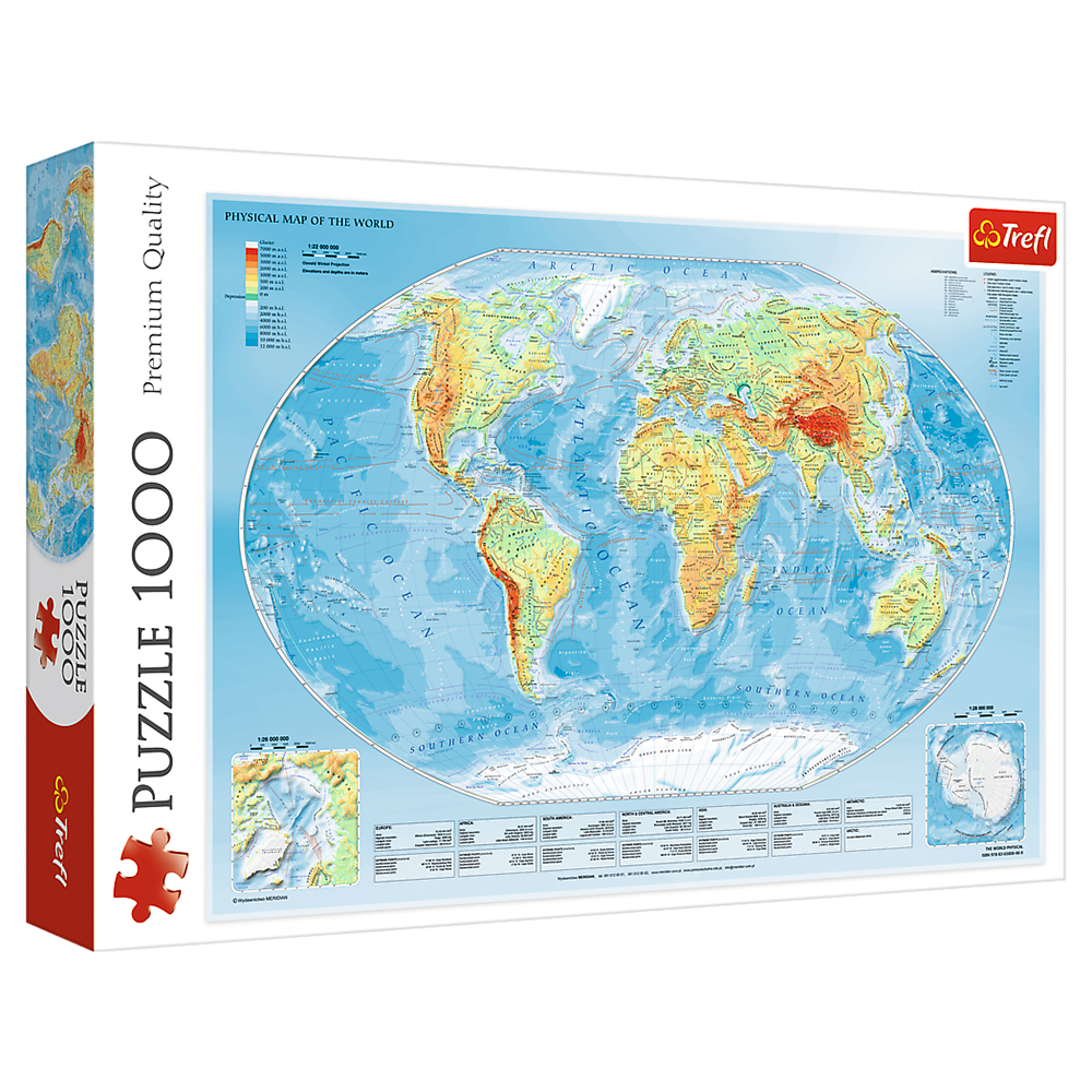 Trefl Pussel Physical Map Of The World 1000 Bitar